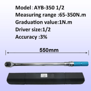 Shahe Torque Wrench ประแจวัดแรงบิดแบบปรับได้ Model: AYB-350-1/2 (Range : 65 – 350 N.m)