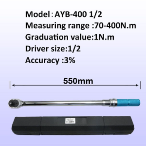 Shahe Torque Wrench ประแจวัดแรงบิดแบบปรับได้ Model: AYB-400-1/2 (Range : 70 – 400 N.m)