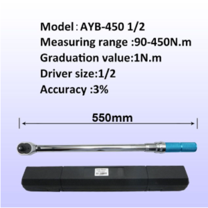 Shahe Torque Wrench ประแจวัดแรงบิดแบบปรับได้ Model: AYB-450-1/2 (Range : 90 – 450 N.m)