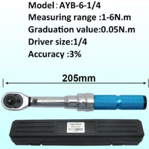 Shahe Torque Wrench ประแจวัดแรงบิดแบบปรับได้ Model: AYB-6-1/4 (Range : 1 – 6 N.m)
