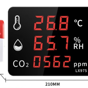 Thermohygrometer+ O2 Model: LX975F เครื่องวัดอุณหภูมิความชื้นและคาร์บอนไดออกไซด์ ขนาดใหญ่