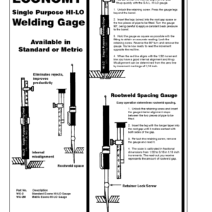 เกจวัดแนวเชื่อม – WELDING GAUGE Hi-Lo Model : MG-2